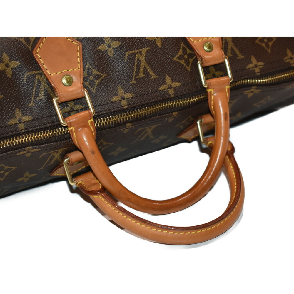 LOUIS VUITTON Speedy Monogram Brown Coated Canvas Handbag Boston Bag Classic - Picture 5 of 7